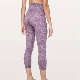New Lululemon Align Crop 2 Purple Pink 21" Arabesque Antoinette Smoky Quartz Size 8 MSP$88