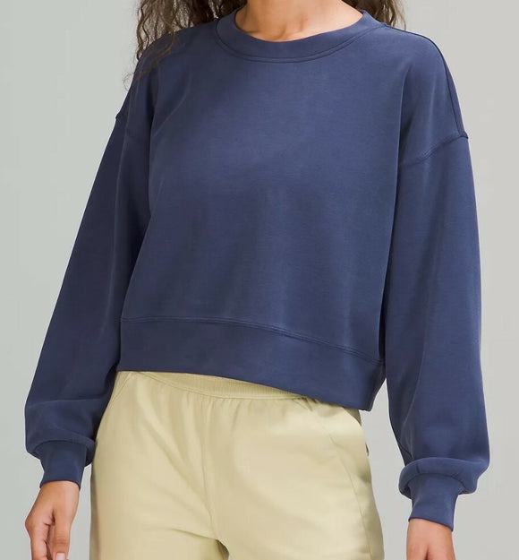 Lululemon Softstreme Perfectly Oversized Cropped Crew Size 10 MSP$118