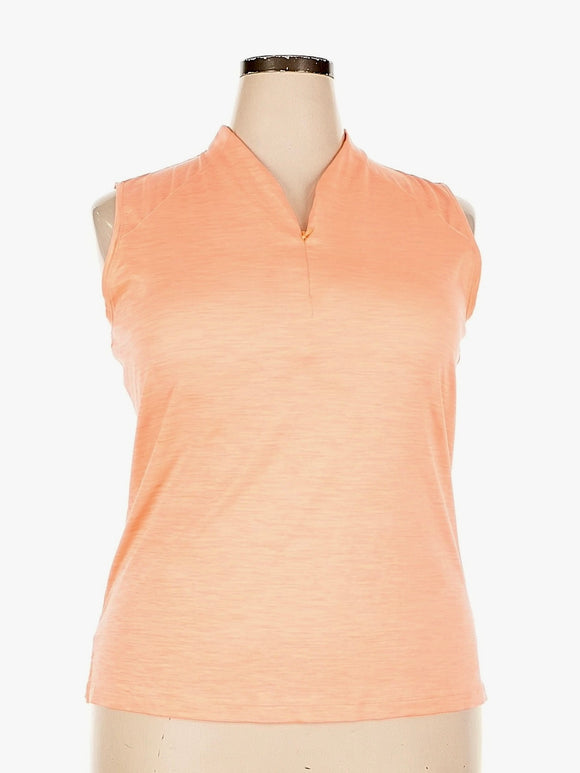 Lady Hagen Coral Heather Sleeveless Golf Polo Size 1X