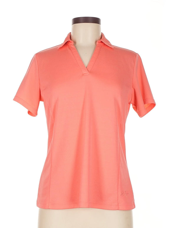 Lady Hagen Coral Short Sleeve Golf Polo Size M