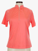 Tail Women's Coral Short Sleeve Zip Mock Golf Top Size M  MSP$90-1