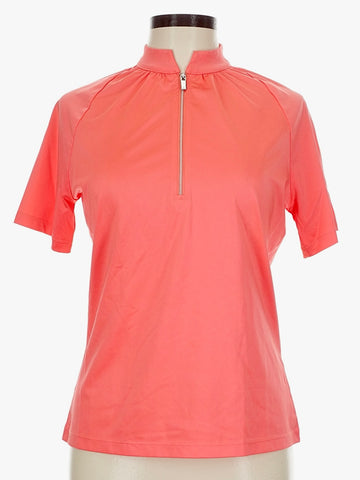 Tail Women's Coral Short Sleeve Zip Mock Golf Top Size M  MSP$90