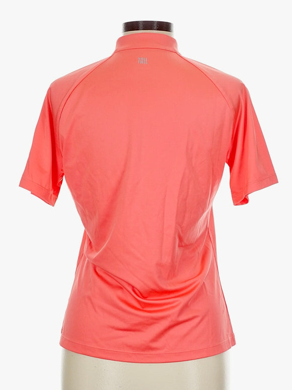 Tail Women's Coral Short Sleeve Zip Mock Golf Top Size M  MSP$90