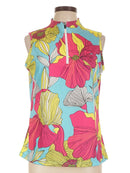 Tail Activewear Colorful Hibiscus Sleeveless Golf Top Size L MSP$92-1