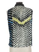 Jamie Sadock Black, Yelllow & BLue Crinkle Sleeveless Golf Top Size L-2
