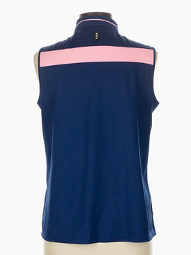 Jamie Sadock Navy & Pink Sleeveless Golf Top Size L MSP$98 - 0