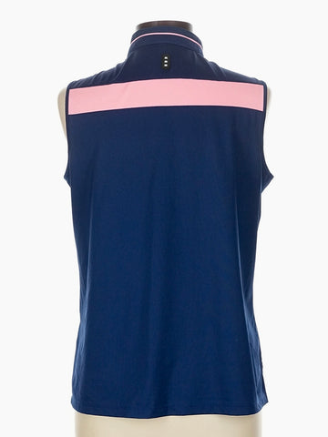 Jamie Sadock Navy & Pink Sleeveless Golf Top Size L MSP$98 - 0