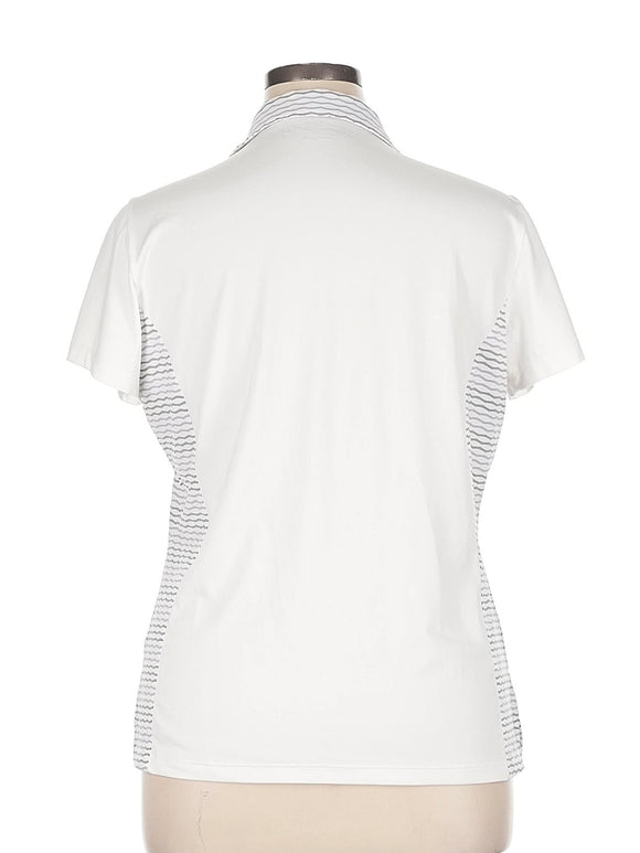 Lady Hagen White Golf Polo w/ Striped Accents Size XL