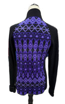 Title Nine Merino Wool Black & Purple Geo Full-Zip Jacket Size L MSP$149-3