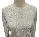 Athleta Crossroads Crew Cable Knit Ivory Metallic Sweater Size S MSP$149-4