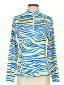 Tail Activewear Kit Long Sleeve Golf Top - Zebra Tails Size S MSP$100-1