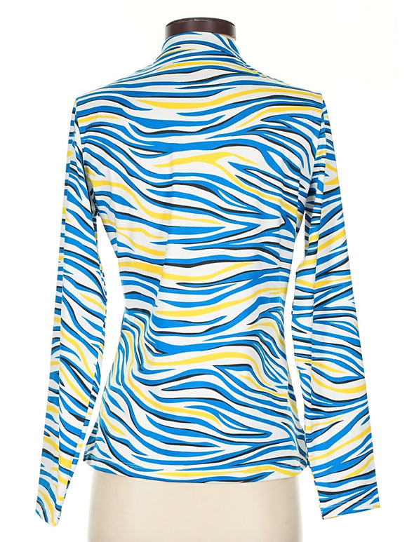 Tail Activewear Kit Long Sleeve Golf Top - Zebra Tails Size S MSP$100