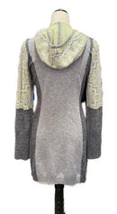 Title Nine Gray & Yellow Full-Zip Hooded Sweater Dress Size M MSP$159-2
