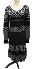 Krimson Klover Black & Gray Geo Scoop-neck Sweater Dress Size M MSP$149-1