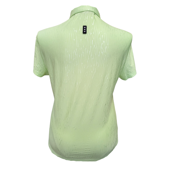 Jamie Sadock Women's Short Sleeve Lime Textured Snap Golf Top Size L MSP$95