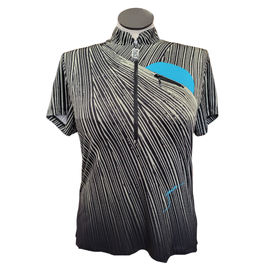 New Jamie Sadock Women's Black Striped Golf Top L MSP$98