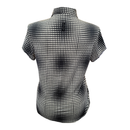 Jamie Sadock Black & Gray Grid Print Shot Sleeve Golf Top Size L MSP$95-2