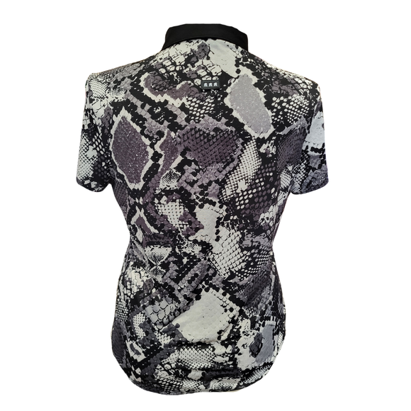 Jamie Sadock Black, White & Gray Snakeskin Print Golf Top Size L MSP$88