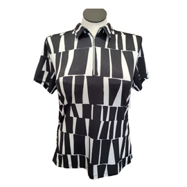 Jamie Sadock Women's Black & White Short Sleeve Golf Top Size L MSP$98