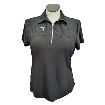 Jamie Sadock Women's Black Short Sleeve Golf Top Size L MSP$95