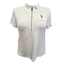 New Jamie Sadock Women's White Short Sleeve Zip Golf Top Size L MSP$93-1