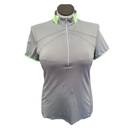 Annika by Cutter & Buck Gray and Neon Green Polo Size L-1