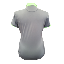 Annika by Cutter & Buck Gray and Neon Green Polo Size L - 0