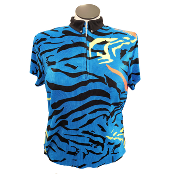 Jamie Sadock Cerulean Blue & Black Crunch Golf Top Size L MSP$93