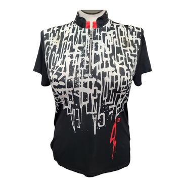 Jamie Sadock White & Silver Short Sleeve Golf Top Size L MSP$93