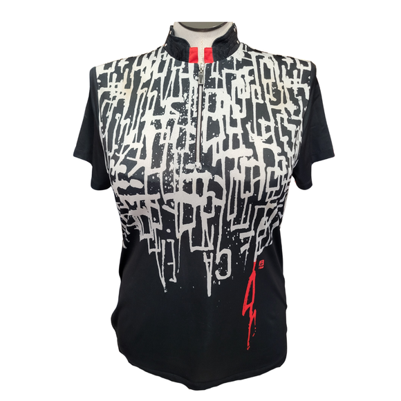 Jamie Sadock White & Silver Short Sleeve Golf Top Size L MSP$93