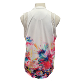 Lucky in Love White Floral Print Sleeveless Tank Size M MSP$68 - 0