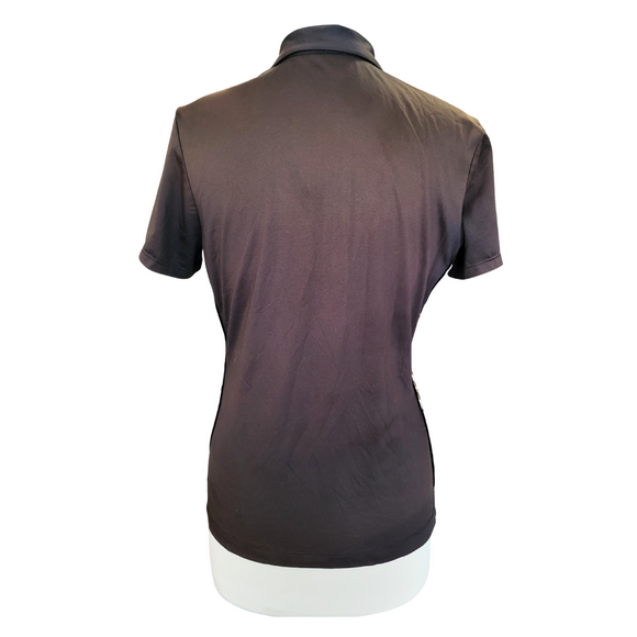 Brown & Animal Print 1/4 Zip Women's Golf Polo Size S
