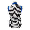 Lady Hagen Black & White Striped Polo w/ Royal Trim Size L-2