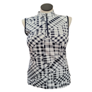 Tail White Label  Black & White Asymetrical Plaid Sleeveless Polo Size L-1
