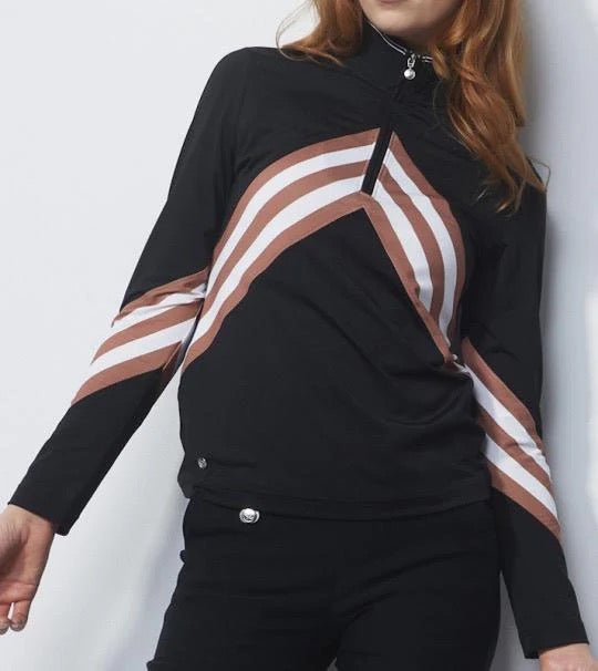New Daily Sports Women's Bari Black Chevron Golf Pullover MSP$138
