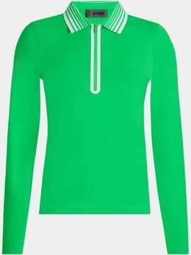 New G/Fore Women's Silky Tech Long Sleeve Quarter Zip Polo w/ Logo MSP$120