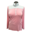 Women's Footjoy Pink & White Striped Golf Pullover Size L MSP$95-1