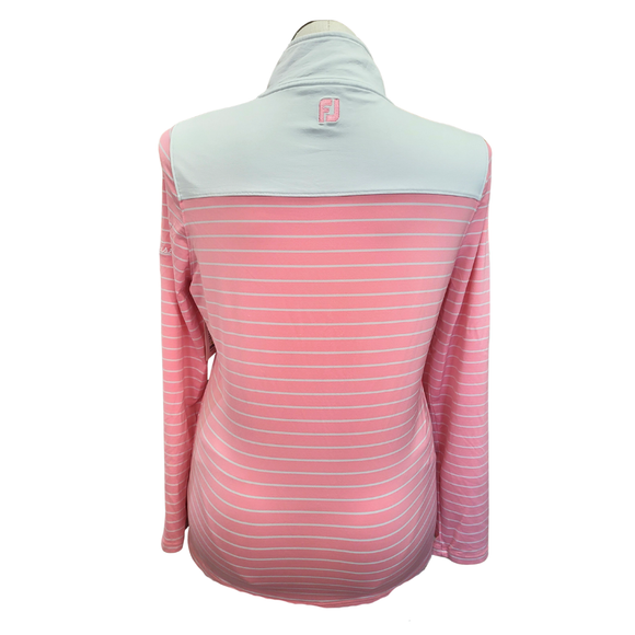 Women's Footjoy Pink & White Striped Golf Pullover Size L MSP$95
