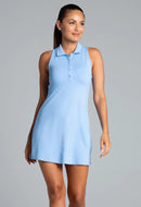 New Ibkul Solid Periwinkle Tennis Dress MSP$120-1