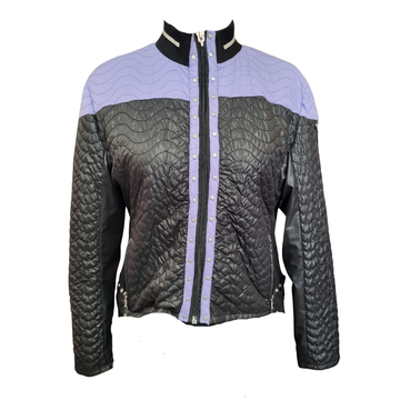Jamie Sadock Lavender & Black Quilted Full Zip Jacket Size M