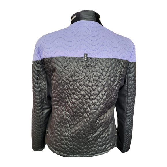Jamie Sadock Lavender & Black Quilted Full Zip Jacket Size M