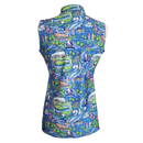 Katherine Way Blue Golfer Print Sleeveless Golf Top Size S MSP$128-2