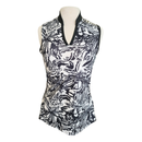 Adidas Women's Black & White Floral Sleeveless Golf Top Size S-1