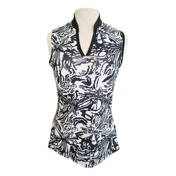 Adidas Women's Black & White Floral Sleeveless Golf Top Size S