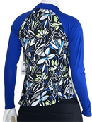 New Jofit Long Sleeve Quarter Zip -Blue/Black Floral Size L MSP$90-2
