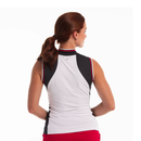 New EP NY Stand Collar Color Block Sleeveless Polo - White Multi Size M-2