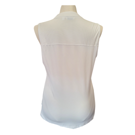 Lady Hagen White 1/4 Hidden Zip Sleeveless Top Size L - 0