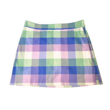 Izod Golf Blue Green Buffalo Check Skort Size 10