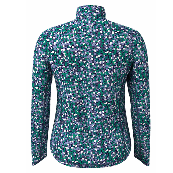 New Callaway Womens Hexagon Confetti Print Sun Protection Quarter Zip Golf Pullover Size XL