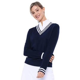 New Belyn Key Lucy V-Neck Sweater - Ink Size S MSP$138